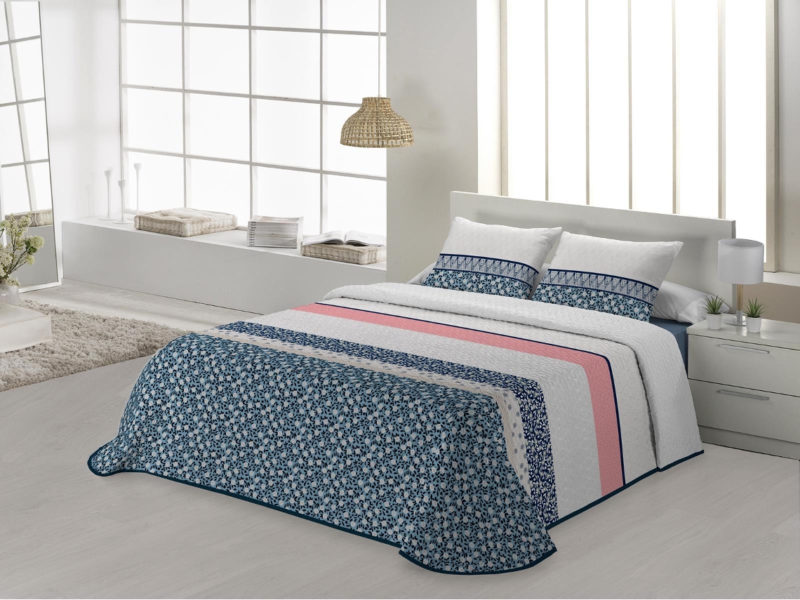Colcha JVR Lena (Poliéster - Azul - 160 cm)