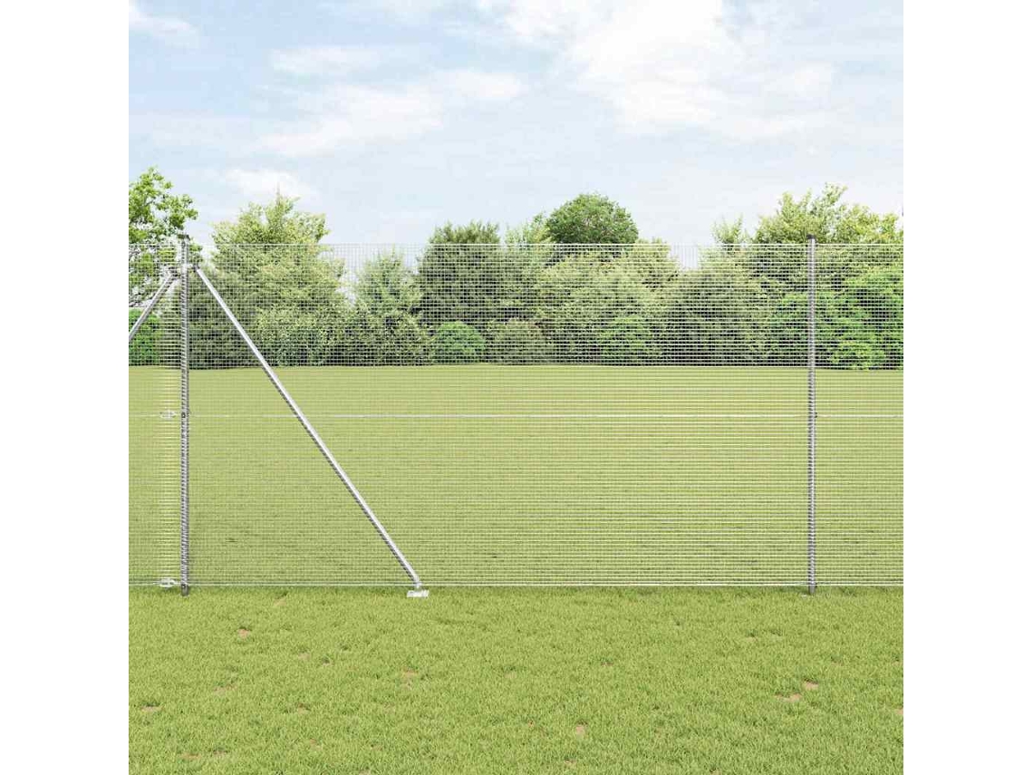 Vidaxl Cerca De Arame Soldado Com Espinhos 50 X 1,5 M Aço Galvanizado