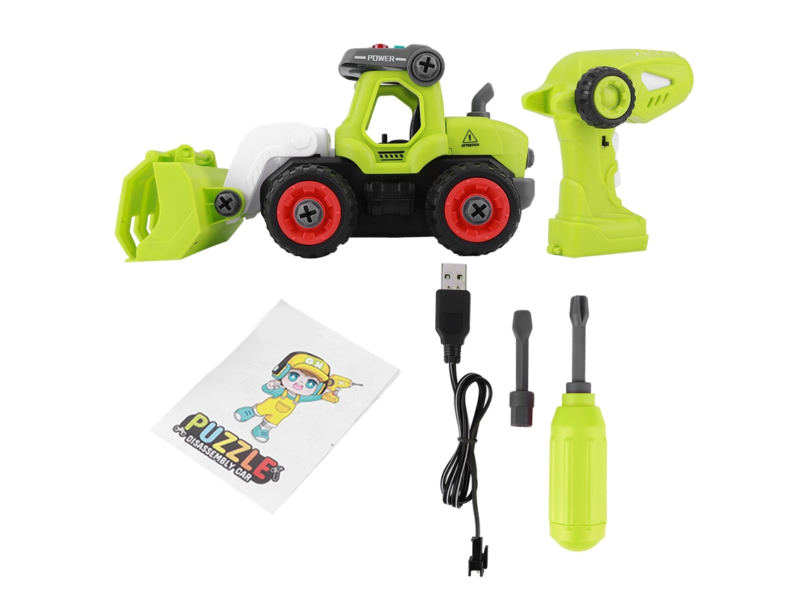 Ats juguete de Coche de Ingeniería Diy Con Control Remoto 2.4ghz, Vehículo Eléctrico Con Luz para Niños