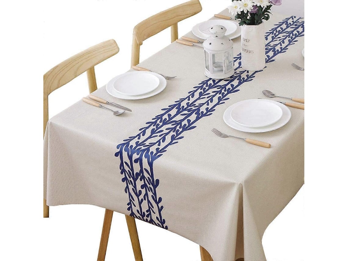 Rebe mantel Quadrado de Pvc Lavável Impermeável 137x137 Cm Rattan para Mesa Cozinha Piquenique Interior Exterior Protetor