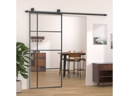 Vidaxl Porta Deslizante Em Vidro Esg E Alumínio 90x205 Cm Preto