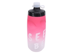 Botella de Água Ciclismo 650ml PP5 TPE Anti Fuga Tampa Silicone Esportes Ao Ar Livre Rosa Branco S/MARCA
