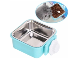 Tigela Suspensa para Animais de Estimação, Triumph, Removível, em Aço Inoxidável, para Água e Comida, Ideal para Gatos, Azul AQUAFORGE