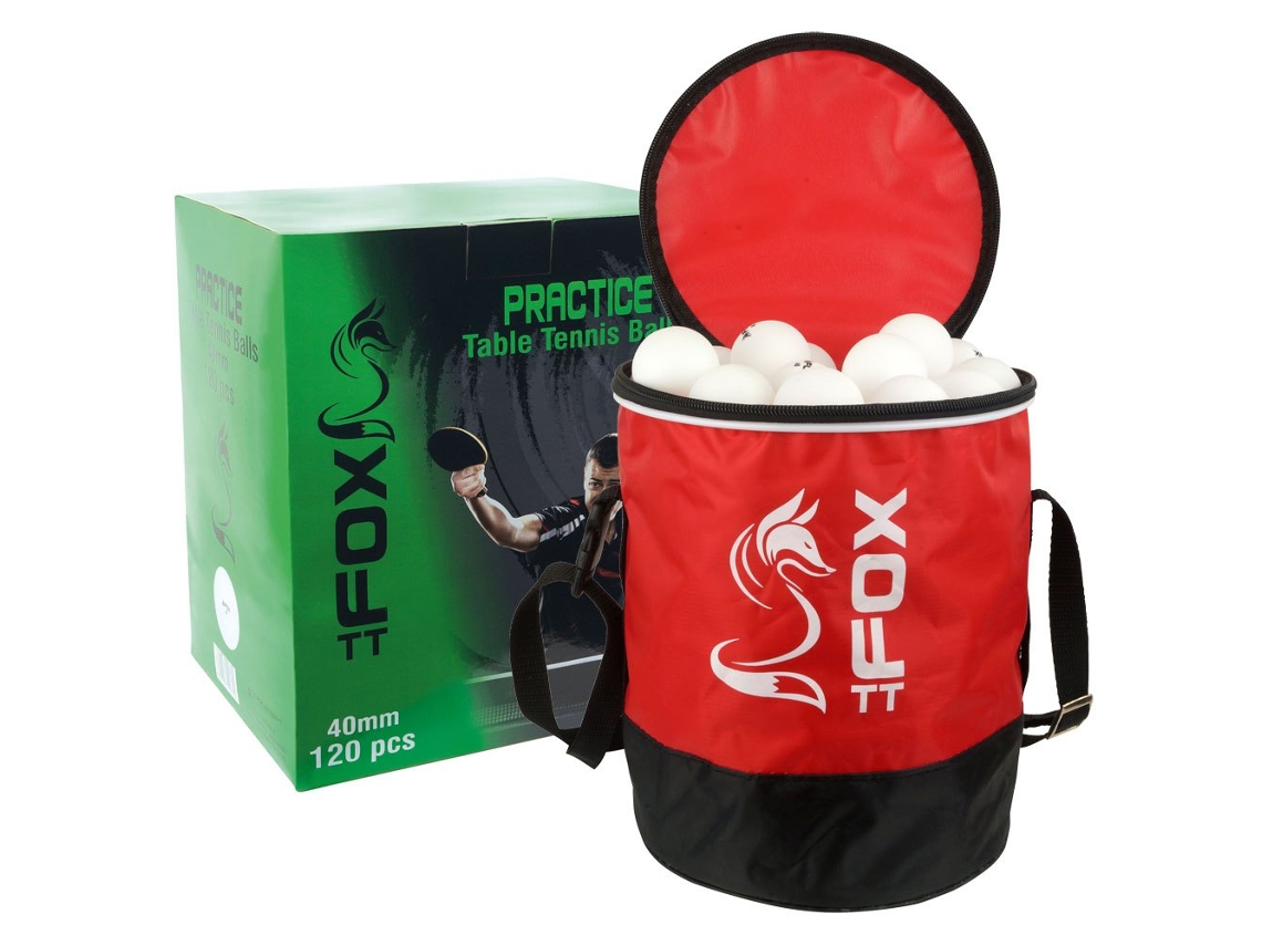 Bolas e Bolsa de Tênis de Mesa Practice Vermelho 120 Ballsfox Tt