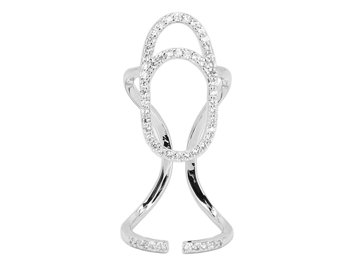 Anel De Unha Ajustável Seguro E Saudável Joiaria Moda Para Festa E Casamento Ouro Branco 3048
