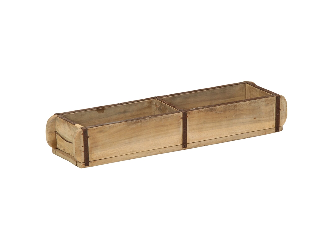 Conjunto 1 Bandeja Para Exterior Vidaxl Castanho Madeira Recuperada Maciça (57 X 15 X 9 Cm)