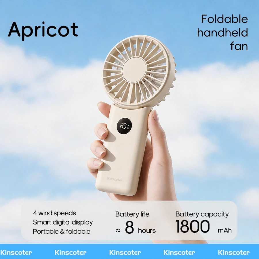 Mini Ventilador Dobrável, 1800mah, Visor Led, 4 Velocidades MDUG