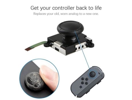 Kit de Reparo de Joystick 3D Preto para Nintendo Switch Tomadas de Reposição AIHONTAI