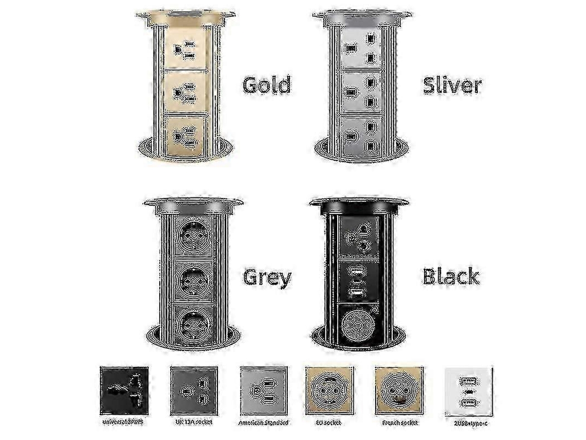 Tomada Elétrica Automática Pop-up Com Usb E Adaptador Universal