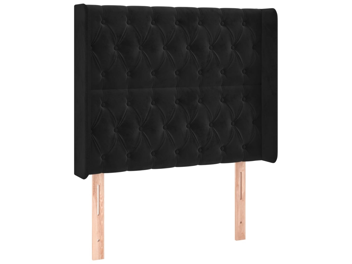 Headboard, Headboards Vidaxl Preto Veludo (103 X 16 X 118/128 Cm)