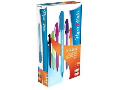 Caneta Paper Mate Inkjoy 100 Ponta Media Traco 1 mm Cores Sortidas