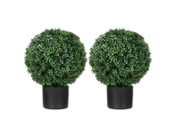 2 Plantas Uv Vasos Buxo 52cm Jardim Sala Estar VELTRIX
