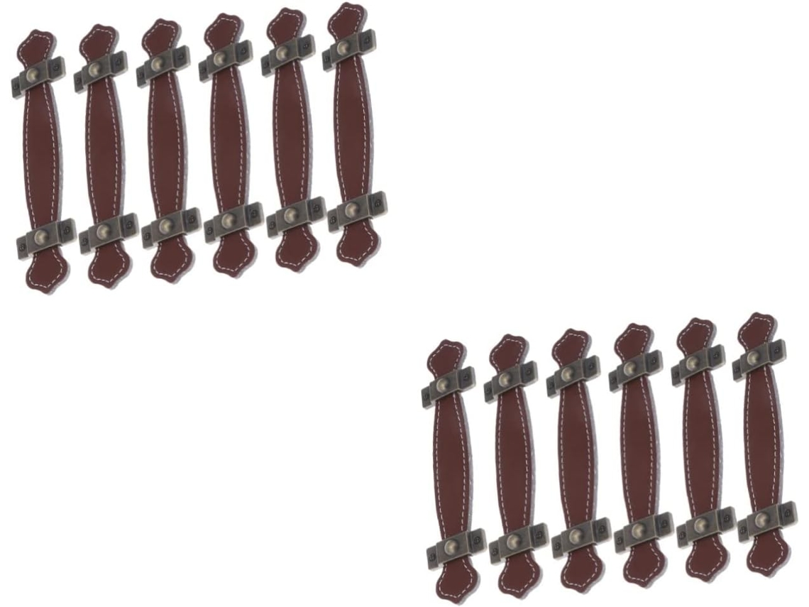 Uonlytech Conjunto De 12 Puxadores Couro Para Portas E Gavetas, Ideais Para Uso Prático Em Armários E Móveis