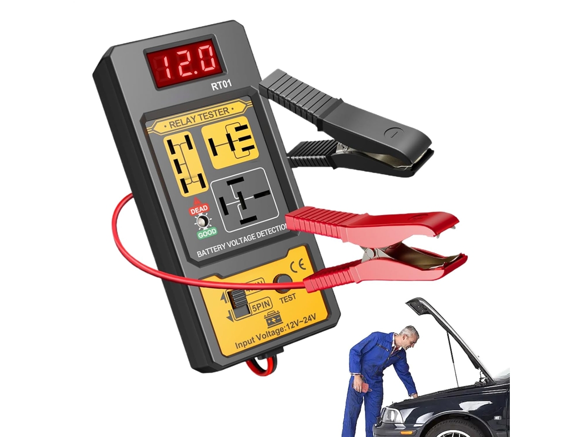Kit De Teste De Relé De Bateria Automotiva Com Detector De Tensão Elétrica