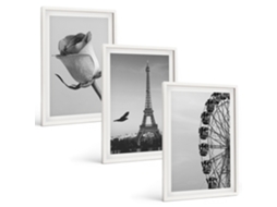 Conjunto De Pinturas Rosa, Torre Eiffel, Roda-gigante Espelharte (3 Peças 40x60 Cm)