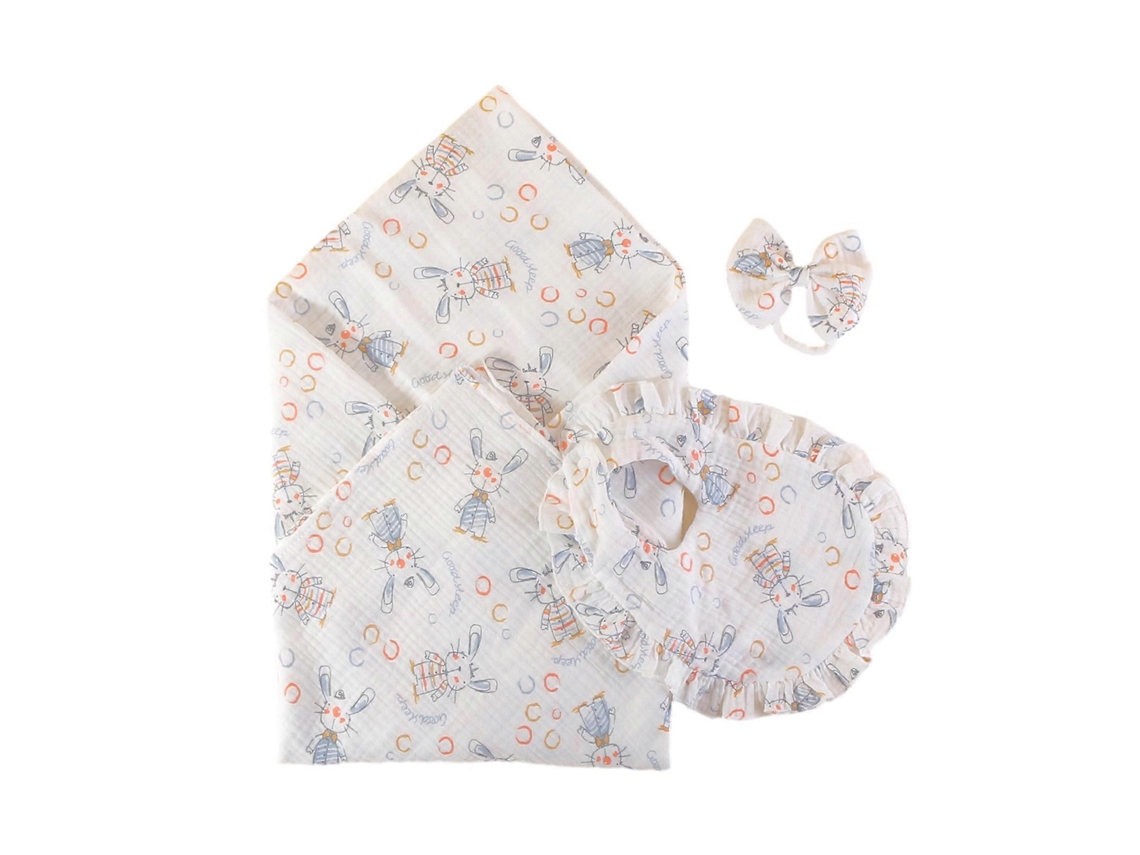 Conjunto para Bebê com Bandana e Faixa de Cabeça Babadores, Capa para Recém-Nascido com Babadores Divertidos, Conjunto com Laço, Presente D