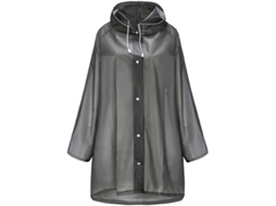 Poncho De Chuva Grosso Em Eva Com Capuz E Mangas Elásticas - Impermeável
