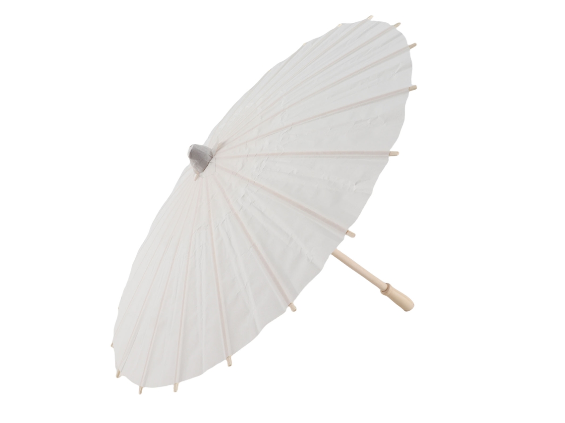 Guarda chuva de Papel Branco Decorativo Parasol para Decoração Escolar e Fotos 40cm | S/MARCA