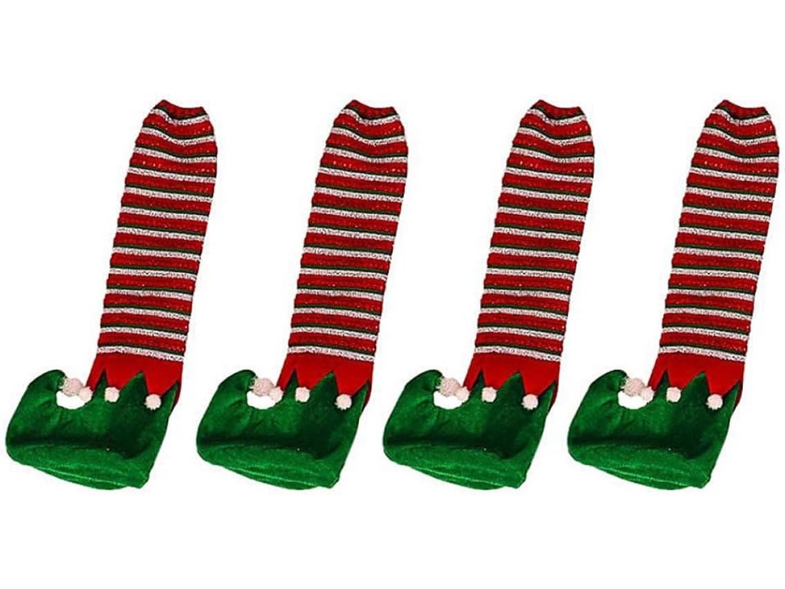 Protetores De Pés Mesa Sewroro, Artigos De Natal Com Design Elfo Listrado, Protetores De Pés Para Móveis, Para Uso
