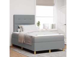 Vidaxl Cama Box Spring Led Cinzento-claro 120 X 200 Cm Tecido