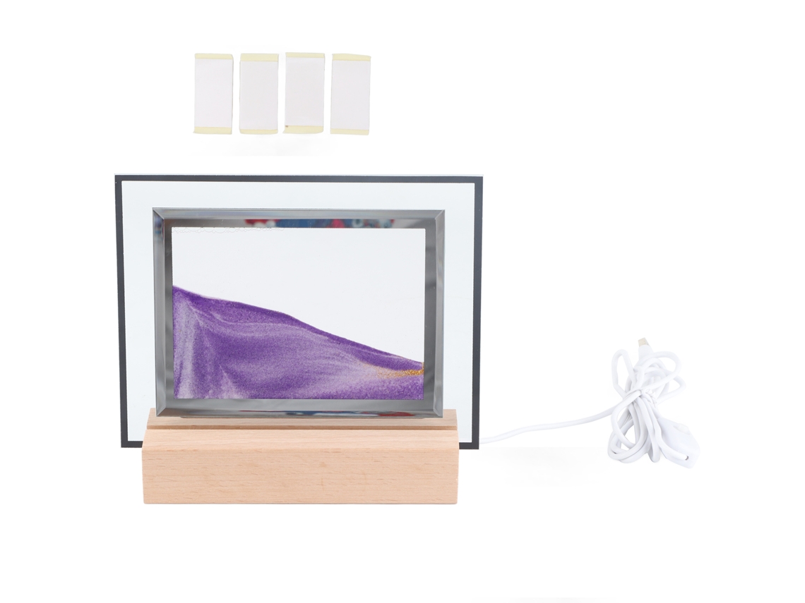 Luz Noturna de Pintura de Areia Móvel Quadrada 3d Dinâmica Led para Decoração Usb
