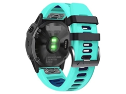 Pulseira De Relógio Lurelia Para Garmin Descent Mk2 26 Mm Em Silicone Verde Menta Azul