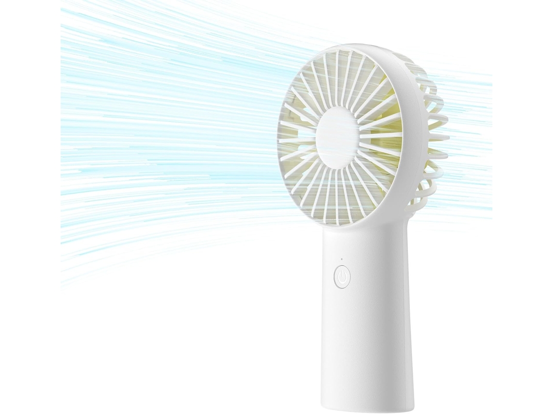 Ventilador De Mão Lalamoli, 4000mah, Recarregável Por Usb, 3 Velocidades, Adequado Para Atividades Ao Ar Livre/viagens, Gratuito Branco