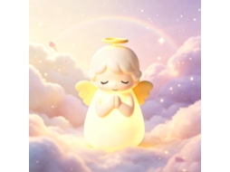 Luminária Noturna Em Forma De Anjo, Feita Silicone Com Toque, Possui 7