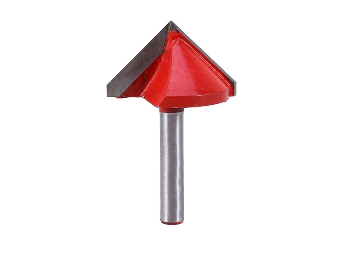 Cortador de Ranuras CNC de Aço Tungstênio 90 Graus 6mm 32mm para Painéis 3d Vermelho