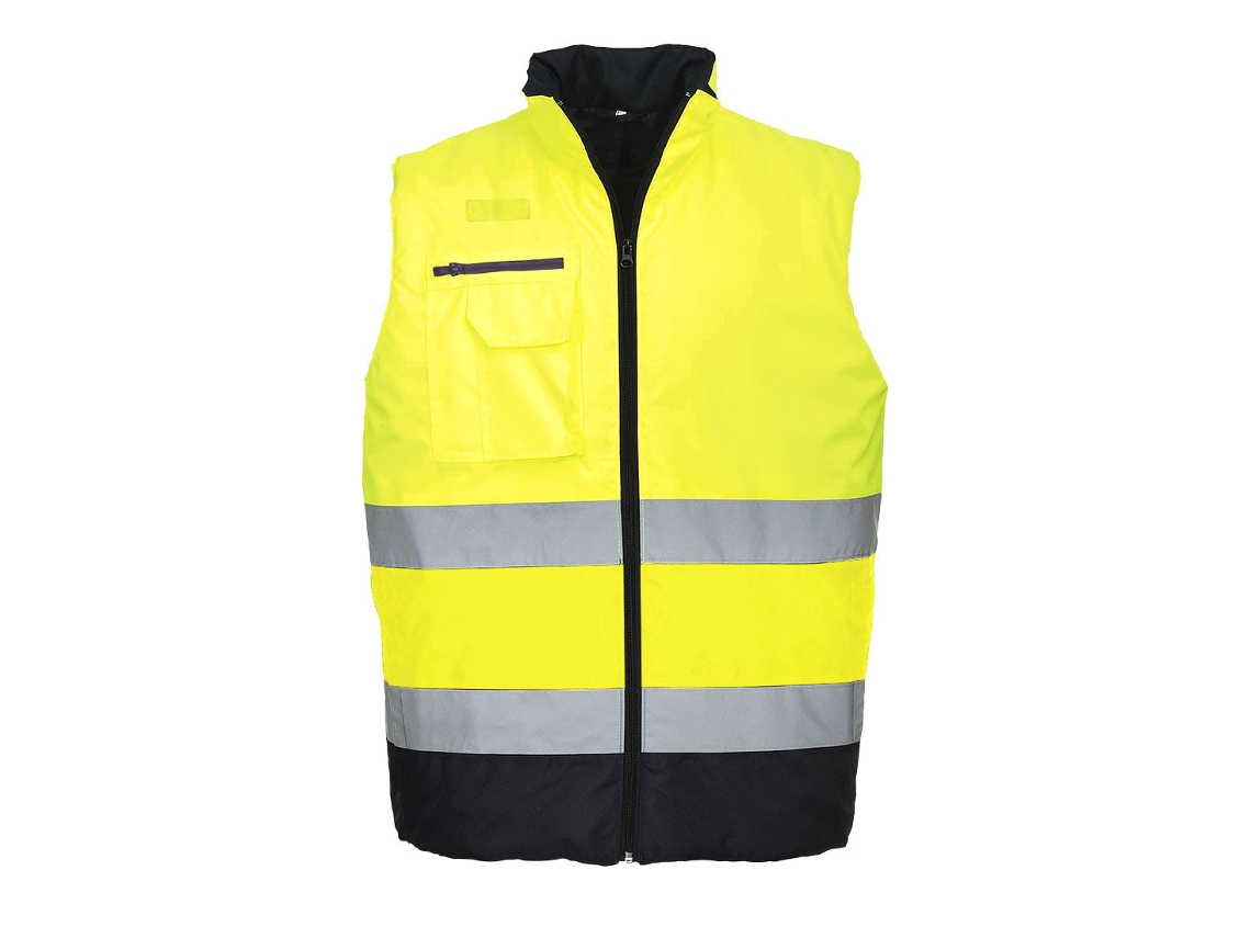 Colete Térmico De Alta Visibilidade E Contraste Para Seu Conforto Azul Marinho E Amarelo / Xl