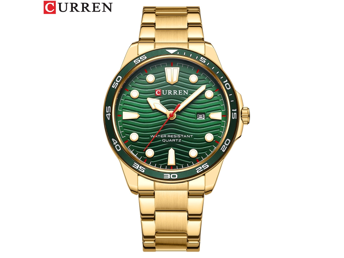 Relógio Feminino MDUG em Aço Inoxidável com Pulseira de Quartzo, Caixa Dourada e Mostrador Branco