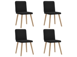 Vidaxl Cadeiras De Jantar 4 Pcs Tecido Preto