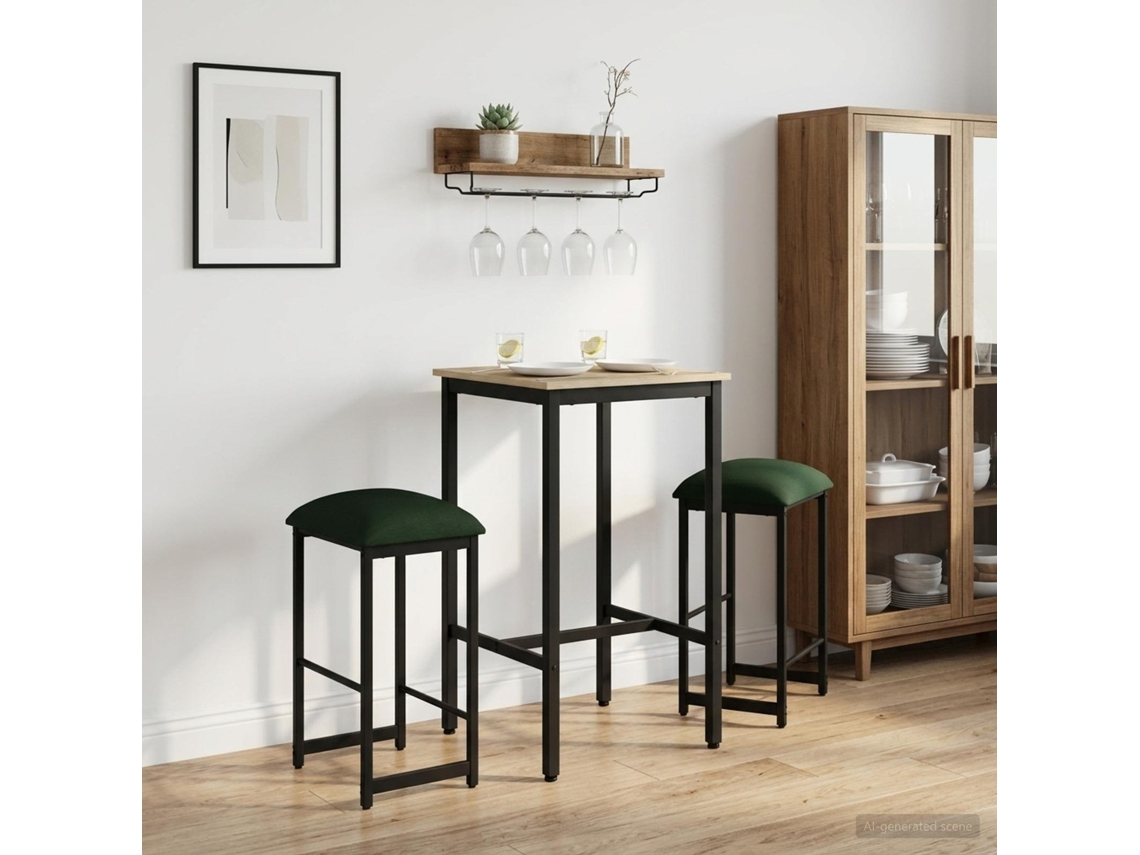 Vidaxl Banco De Bar 2 Unid. Verde-escuro 40 X 32 X 74 Cm