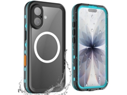 Escolha Segura - Hoes De Água Ip68 - Resistente A Choques - Resistente A Choces - Para Iphone 17 - Proteção Integrada Da Tela - Azul - Hoes De Telefon