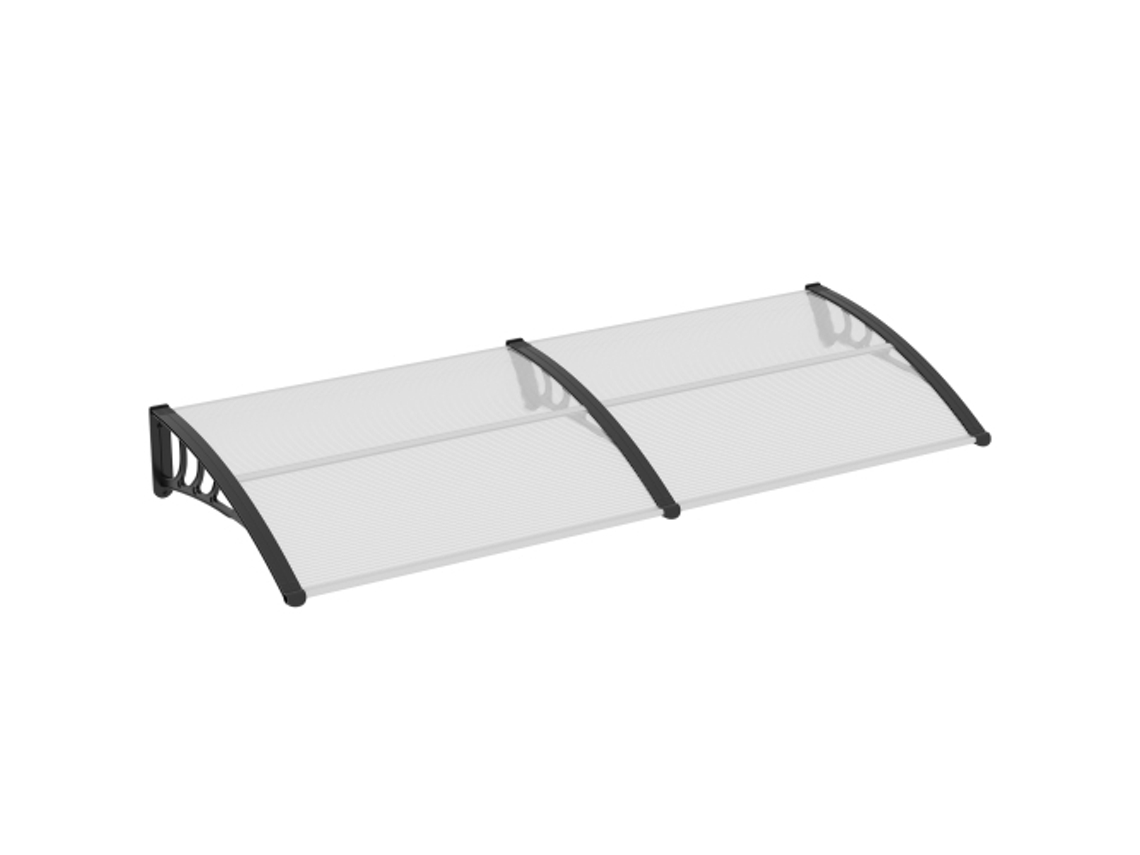 Toldo ZIWEI STORE Inclinado para Porta de Entrada 75x195x23 cm com Proteção Contra o Sol e a Chuva