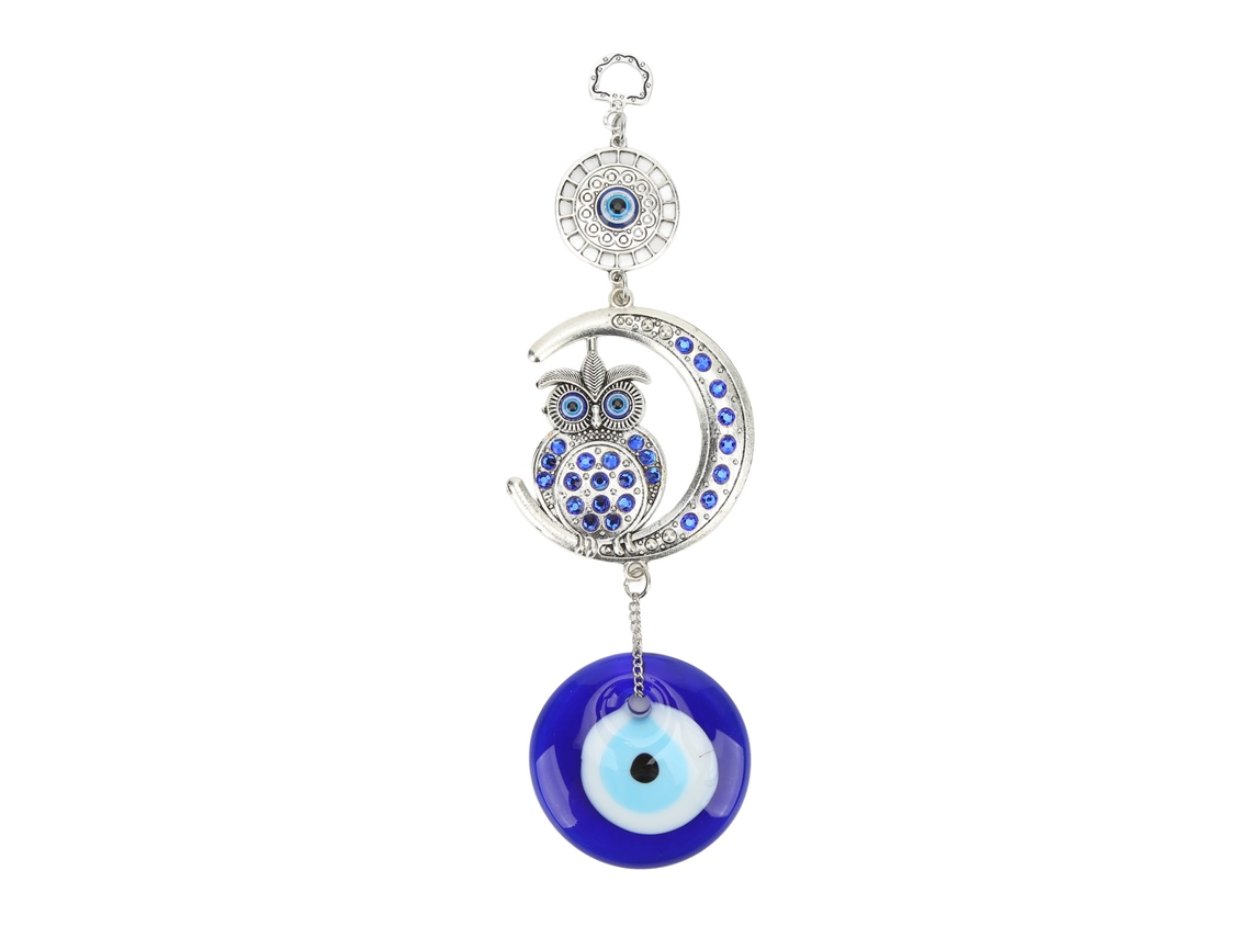 Pingente de Ônix com Coruja Noturna, em Liga de Vidro Cor Lua, Cores Requintadas, Estilo Elegante, Atrai Riqueza, Decoração em Ônix BRILVIBERA