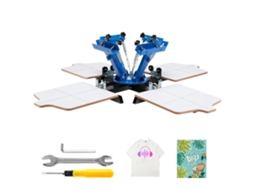 Máquina De Serigrafia Rotativa 360° 4 Cores 4 Estações Para Têxteis Tekmaquinas