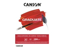 Bloco Óleo e Acrílico CANSON Graduate A4 20 Hj. 290 Gr