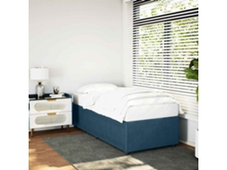 Vidaxl Estrutura De Cama 90x200 Cm Veludo Azul
