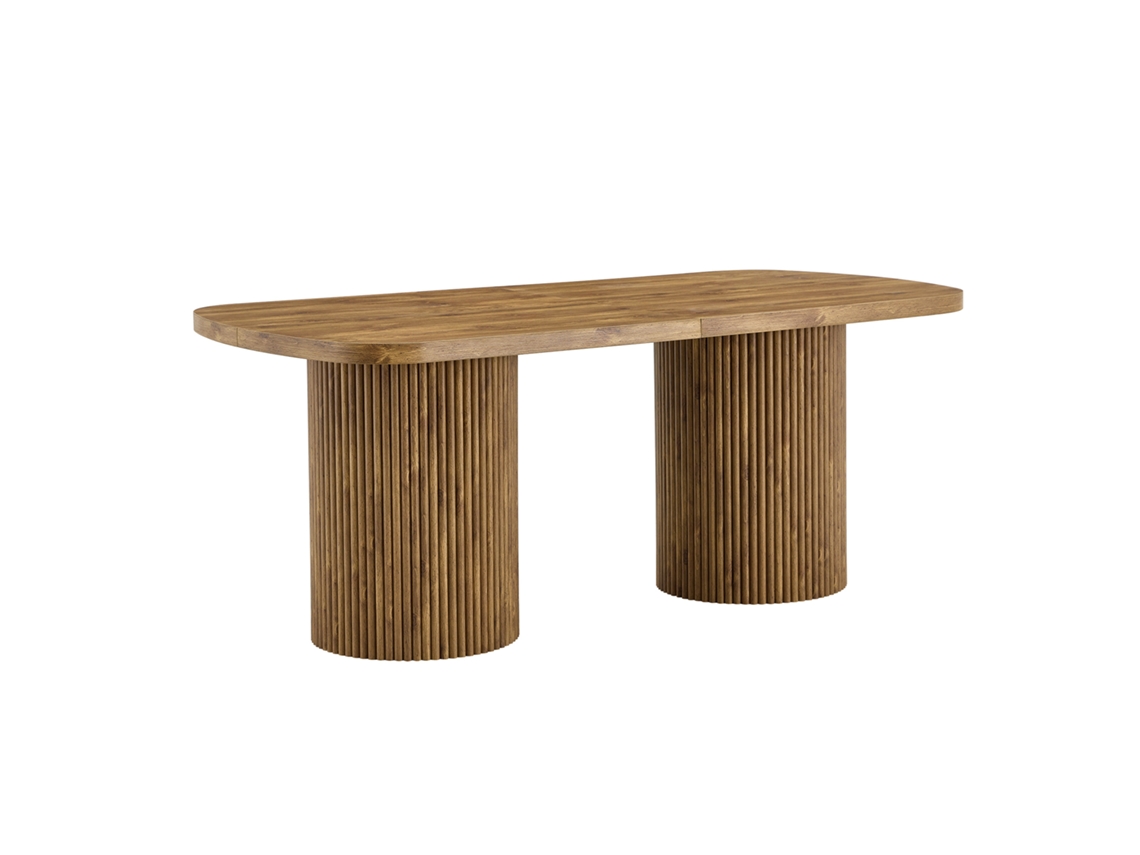 Mesa Oval, Base Pedestal, MDF, Estilo Wabi Sabi, PAPRIKA