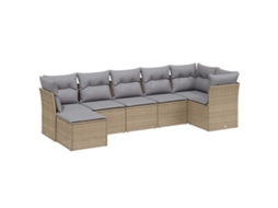Garden Sofa Set, Garden Sofa Sets Vidaxl Bege Rattan / Vime (n/a)