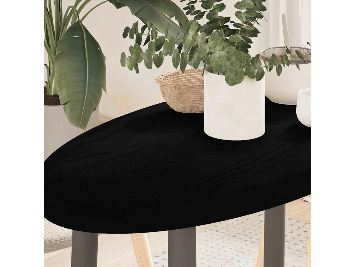 Vidaxl Tampo De Mesa 80x40x4 Cm Carvalho Maciça Oval Castanho-escuro