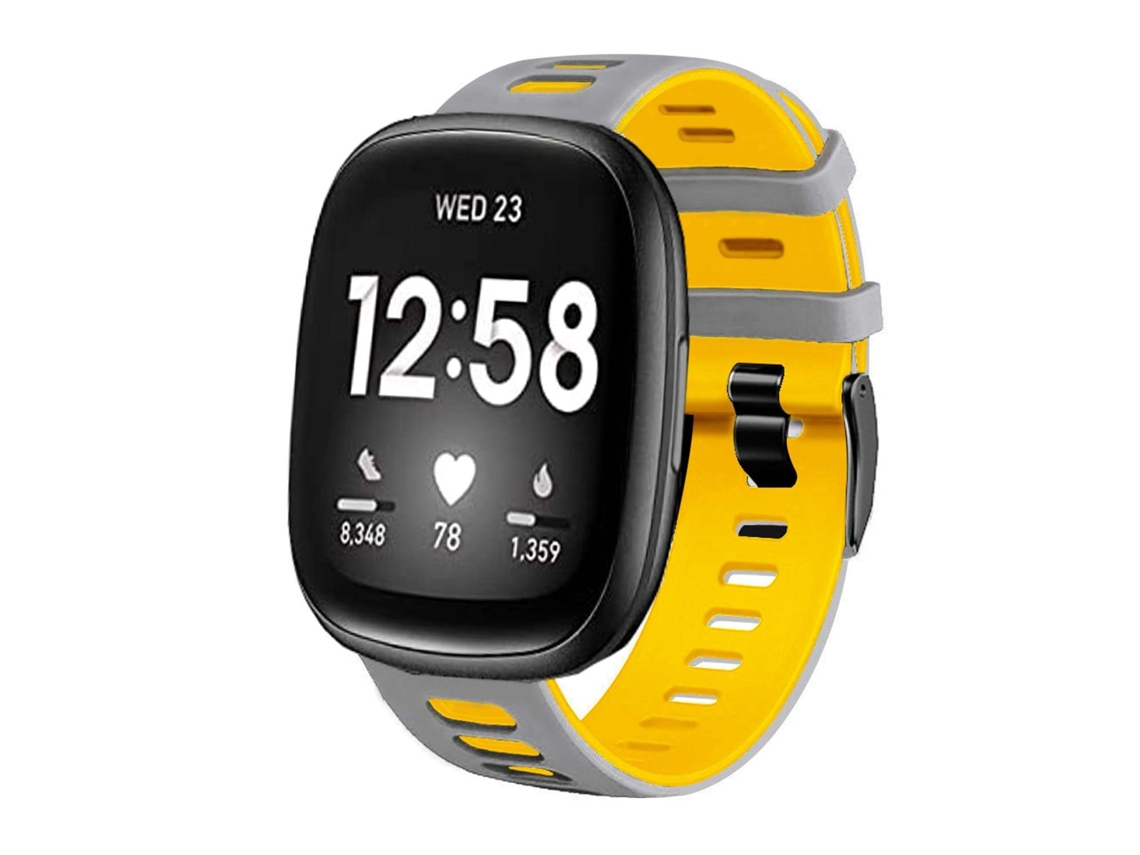 Bracelete Pioneer para Fitbit by Google Versa 3 Cinzento e Amarelo