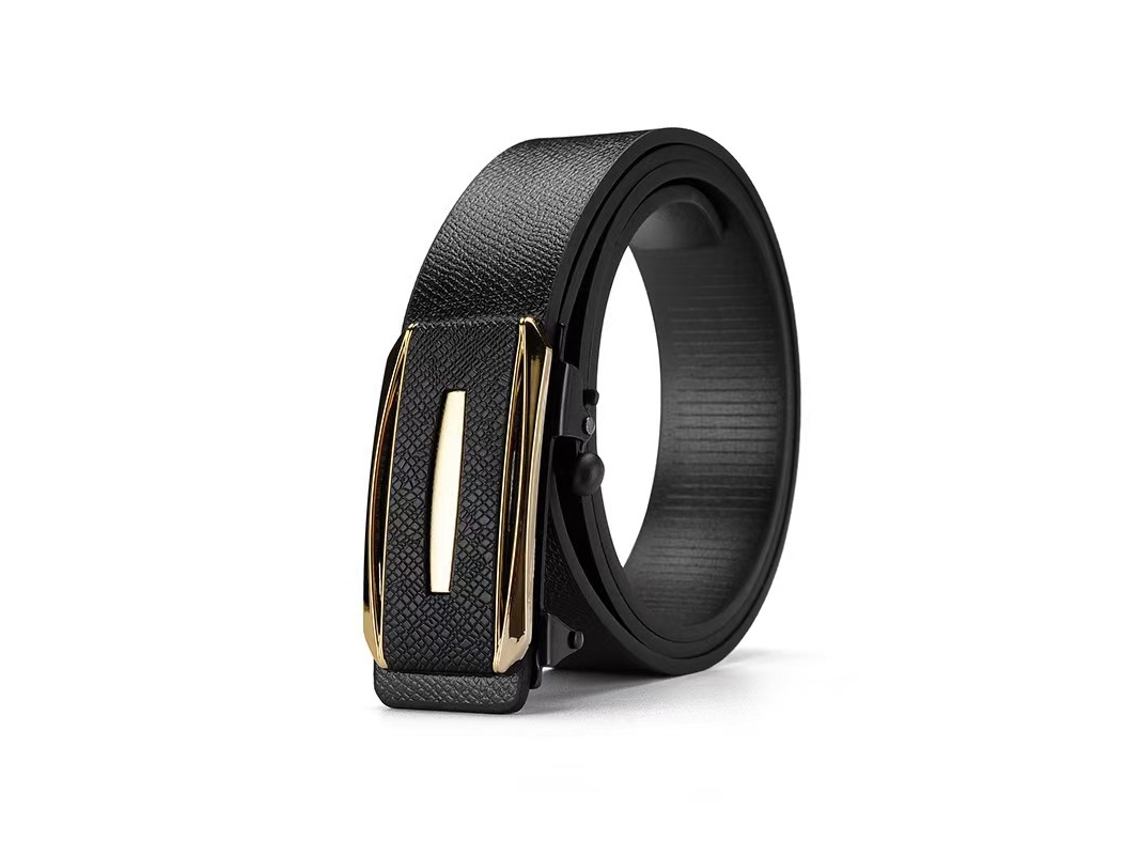 Cinto De Pele Pu Masculino Yuysan, Comprimento 120 Cm, Wy15 - Preto