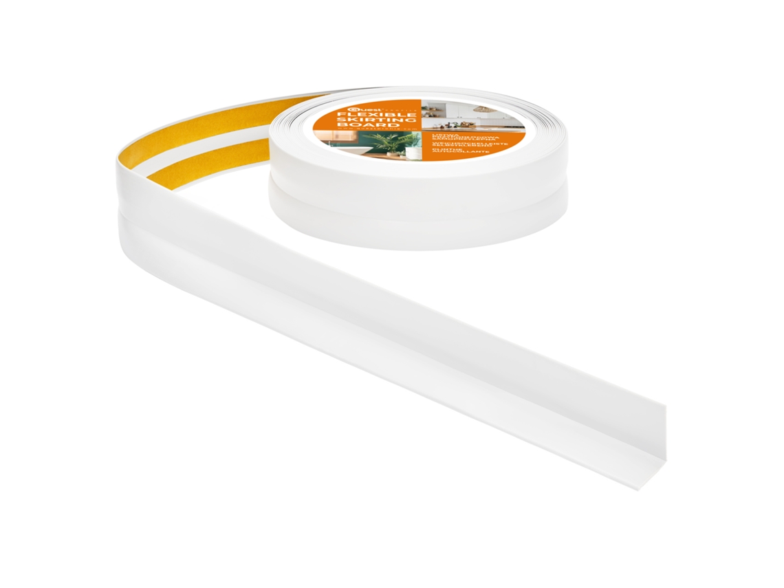Rodapé Pvc 25x25 Mm Autoadesivo Flexível, 5 M, Branco