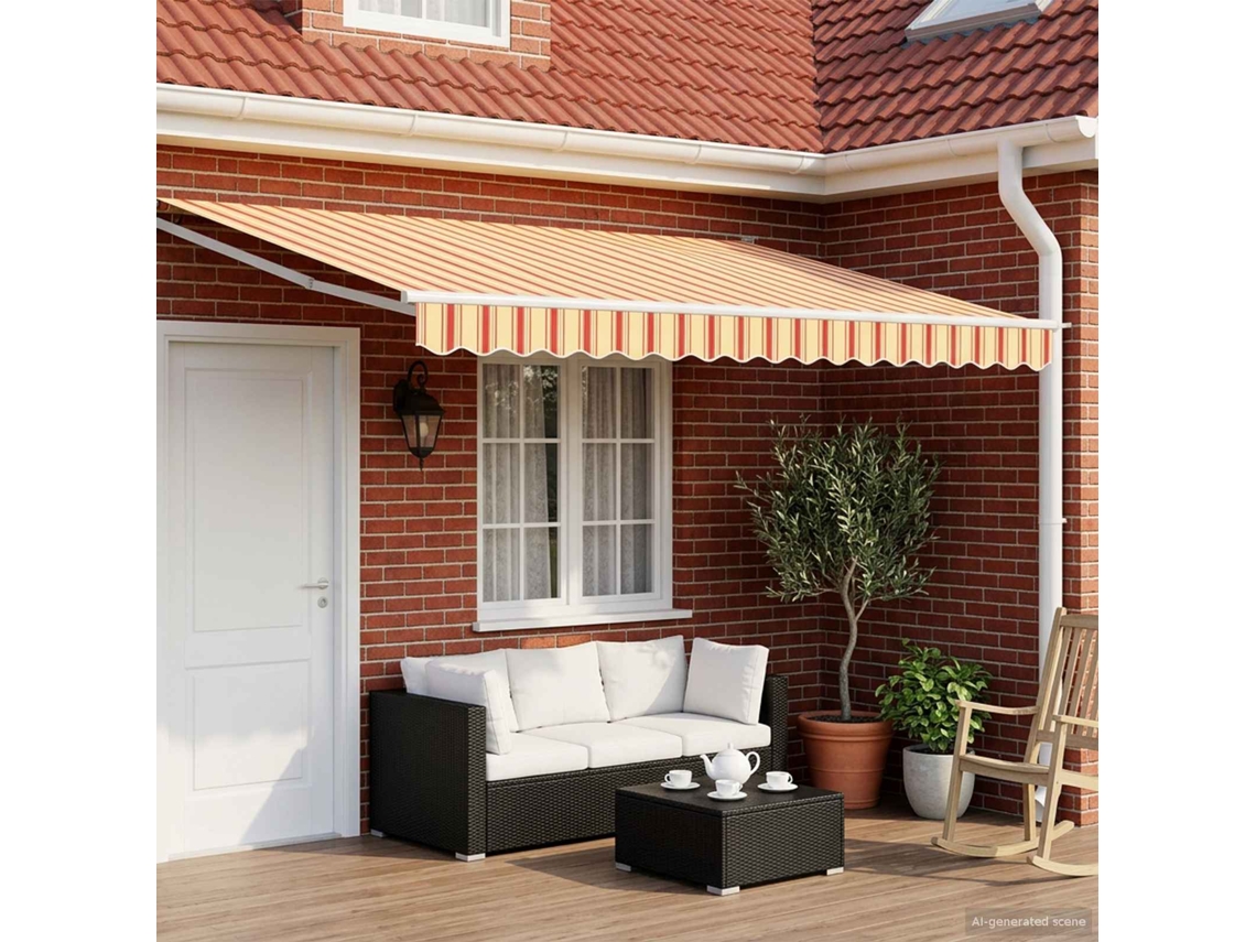 Vidaxl Toldo Retrátil Elétrico Multicolor 4 × 3 M