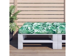 Vidaxl Almofadão Para Sofá De Paletes 80x80x12 Cm Tecido Padrão Folhas