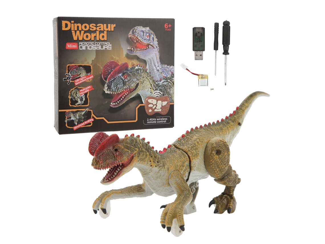 Mali modelo de Dinossauro Controle Remoto 2.4g Caminhada Realista Rugido Brinquedo Educativo Rc para Crianças Dilophosaurus