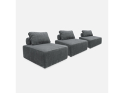 Cadeira de Apoio para Sofá de Veludo Cotelê Set de 3 Cinza SWEEEK