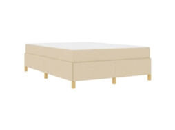 Conjunto 1 Estrutura Da Cama Vidaxl Creme Tecido (140 X 200 Cm)